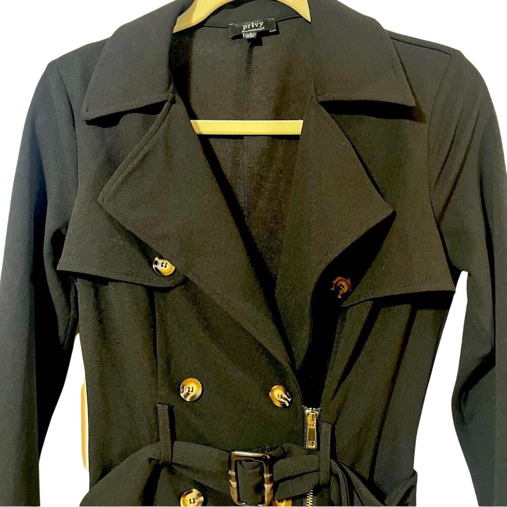 Privy Privately Privileged Small Ladies double breasted black coat